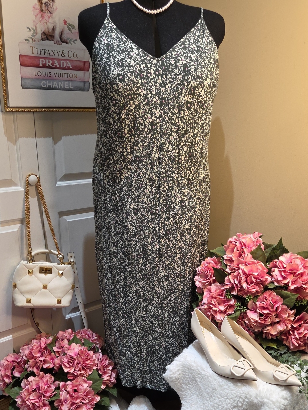 a new day Black and White Speckle Slip Maxi Dress